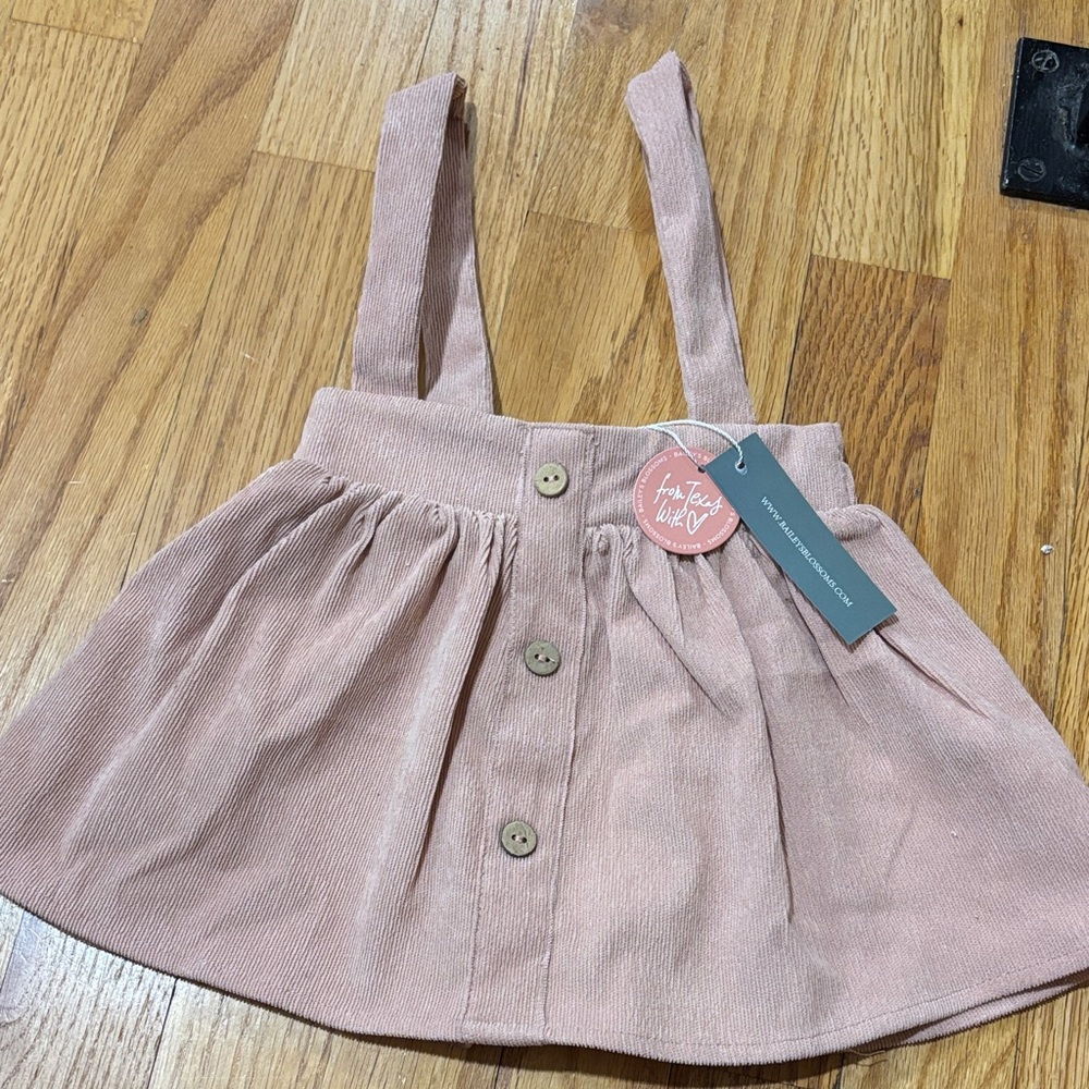 Pink Button-Front Kids Skirt
